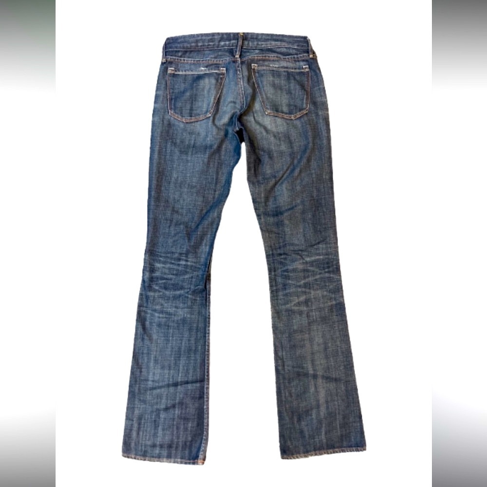 Earnest Sewn Blue Flare Wide Leg‎ Jeans light fade denim mid rise stretch size 4